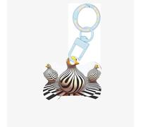 Pet Go Étiquettes d'identification Zebra Op Art, Little Bird personnalisées pour chien et chat, en acrylique en forme d'os, bleu ciel, taille S