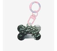 Pet Go - Ivy Bridge - Médaille d'identification personnalisée pour chien et chat, en forme d'os en acrylique rose clair, taille S