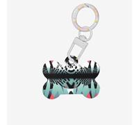 Pet Go Médaille d'identification géométrique abstraite Art1 - Médaille personnalisée pour chien et chat - Acrylique en forme d'os - Blanc - Taille M
