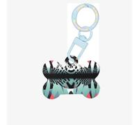 Pet Go Médaille d'identification géométrique abstraite Art1 - Médaille personnalisée pour chien et chat - Acrylique en forme d'os - Bleu ciel - Taille S