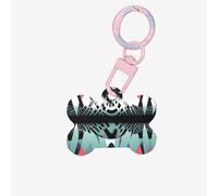 Pet Go Médaille d'identification géométrique abstraite Art1 - Médaille personnalisée pour chien et chat - Acrylique en forme d'os - Rose clair - Taille M