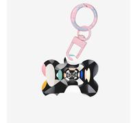 Pet Go - Médaille d'identification kaléidoscope personnalisée pour chien et chat, en acrylique en forme d'os, rose clair, taille M