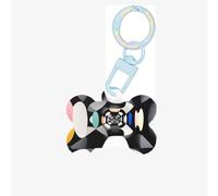 Pet Go - Médaille d'identification kaléidoscope personnalisée pour chien et chat, en acrylique en forme d'os, bleu ciel, taille S