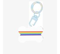 Pet Go Médaille d'identification personnalisée avec drapeau juif pour chien et chat, en acrylique en forme d'os, bleu ciel, taille M