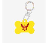 Pet Go Médaille d'identification personnalisée avec drapeau royal de la Thaïlande pour chien et chat, en acrylique en forme d'os, blanc, taille S