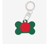 Pet Go Médaille d'identification personnalisée Drapeau du Bangladesh pour chien et chat, en acrylique en forme d'os, blanc, taille S
