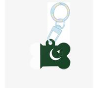 Pet Go Médaille d'identification personnalisée Drapeau du Pakistan pour chien et chat en acrylique en forme d'os Bleu ciel Taille M