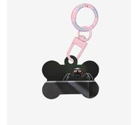 Pet Go Médaille d'identification personnalisée en acrylique en forme d'os pour chien et chat Motif araignées étranges Rose clair Taille S