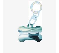 Pet Go Médaille d'identification personnalisée pour chien et chat, en acrylique en forme d'os, bleu ciel, taille M