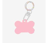 Pet Go Médaille d'identification personnalisée rose naturel pour chien et chat, en acrylique en forme d'os, blanc, taille S