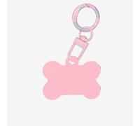 Pet Go Médaille d'identification personnalisée rose naturel pour chien et chat, en acrylique en forme d'os, rose clair, taille M