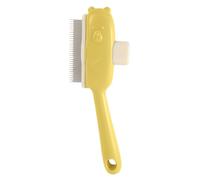 Pet Grooming Brush, Cat Hair Remover, 2.95x8.27 Inches Detangling Comb, Soft Bristle Massager, Bear-Shaped Button Design, Daily Shedding Care for Home, Apartment, Travel, Bath