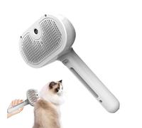 Pet Grooming Brush, Detangling Spray Comb Dogs Cats, Built-In Mist Function for Shedding Control, Soft Bristle Hair Removal Brush for Small and Medium Pets, White Pink