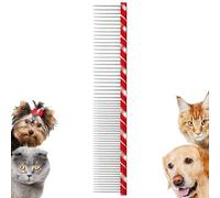 Pet Grooming Comb - Cat Dog Hair Remover for Detangling Shedding Control | Stainless Steel Anti Stick Teeth, Ergonomic Handle, Removes Knots Matted Long Short Coat Care Tool Home Use