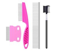 Pet Grooming Comb, Professional Cat Comb Set, Hair Brushes for Cats for Removing Tangles, Knots and Mats, Effective Pet Hair Remover Comb for Smooth, Comfortable Grooming Experience for Your Pets