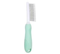 Pet Grooming Flea Comb, Double-Use Fine Tooth Hairbrush, Gentle Deshedding Tool With Anti-Slip Handle, Compact Lightweight Design, Made With Durable Pp, Rubber, And Metal, 7.91x1.81x0.98in