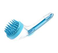 Pet Grooming Scrubber - Cat Comb Tool | Soft Texture with Ergonomic Handle & Multi Purpose Design for Bathing, Hair Care, Salon Style Cleaning, Outdoor Trips, Apartment Living and Daily Hygiene