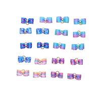 Pet Hair Bows & Rubber Bands | Celestial Sky Bow Knot Headwear for Small Pets/Rabbits/Cats | 20 - Pack Grooming Accessories