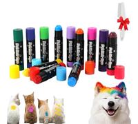 Pet Hair Chalk for Dogs, 6/12 Bright Colors Temporary Paint Pens, Easy to Apply Washable Bright Color Pet Hairs Dye for Grooming Necessities,Cats and Horses