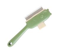 Pet Hair Comb, Bear Button Cat Detangling Comb, ABS, Stainless Steel Pet Grooming Brush, Massaging Tool for Daily Cleaning, Ideal for Bathing, Apartment, Indoor and Outdoor Travel, Home Use, 7.5x21cm