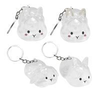 Pet Hair Keepsake, Memorial Bottle, Bunny Shape Storage Jar, Transparent Vial Set, Sentimental Holder Ornament for Cat Daily Wear Home Ceremony Birthday Travel, 2.76x2.36x1.97 inches