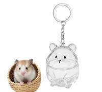 Pet Hair Keychain - Clear Backpack Charm, Portable Storage Bottle,Cute Hamster Shape Container | simple Memorial Token, Purse Wallet Travel Car Home Holiday Birthday Luggage Rearview Mirror Gift
