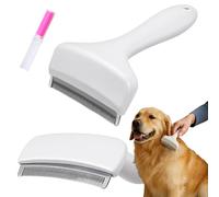 Pet Hair Removal Tool, Tooth Deshedding Comb for Pets, Dog & Cat Grooming Brush for Shedding, Tight V-Shaped Teeth Shedding Combs with Ergonomic Handle (White, Large)