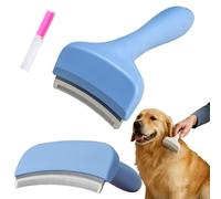 Pet Hair Removal Tool, Tooth Deshedding Comb for Pets, Dog & Cat Grooming Brush for Shedding, Tight V-Shaped Teeth Shedding Combs with Ergonomic Handle (Blue, Large)
