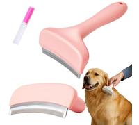 Pet Hair Removal Tool, Tooth Deshedding Comb for Pets, Dog & Cat Grooming Brush for Shedding, Tight V-Shaped Teeth Shedding Combs with Ergonomic Handle (Pink, Large)