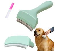 Pet Hair Removal Tool, Tooth Deshedding Comb for Pets, Dog & Cat Grooming Brush for Shedding, Tight V-Shaped Teeth Shedding Combs with Ergonomic Handle (Green, Large)