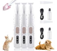 Pet Hair Trimmer, Furry Basic Paw Trimmer for Dogs Cats,Rechargeable Waterproof Paw, Low Noise with an LED Light(3pcs)