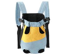 Pet Handle Backpack Cat, Cat Backpack Carrier, Adjustable Backpacks Legs Out Easy-Fit Chest Carrier,for Cats Dogs Travel, Outdoors, Going Out (Yellow-Blue,X-Large)