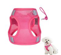 Pet Harness, Dog Collar Reflective, Reflective Harness Traction Rope No Pull Adjustable Set Puppy, Pet Training Accessory for Daily Walks, Shopping, Jogging, and Running