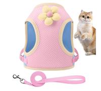 Pet Harness | Reflective Cat Harness | Breathable Pet Supplies Cartoon Puppy Straps for Travel Training Daily Use Beach Camping Hiking Park Outdoor Nighttime Walking