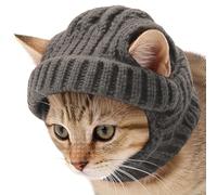 Pet Hat - Knitted Beanie with Ear Holes for Puppies and Kittens | Soft Winter Costume Hat for Party Cosplay Festival Birthday Halloween New Year Chihuahua French Bulldog Small Dogs