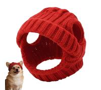 Pet Hat - Knitted Beanie with Ear Holes for Puppies and Kittens | Soft Winter Costume Hat for Party Cosplay Festival Birthday Halloween New Year Chihuahua French Bulldog Small Dogs