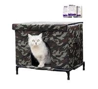 Pet Haven - Maison d'extérieur isolée, structure de base surélevée, fenêtre de visualisation transparente, protection stable des animaux, zone de retraite relaxante sur la terrasse et le balcon pour