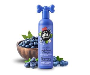 Pet Head Berry Bright Shampooing Rehausseur de Couleur pour Chiens | 300ml | Parfum Myrtille | Pour Éclaircir les Pelages Blancs et Clairs | Neutralise les Tons Jaunes et Cuivrés