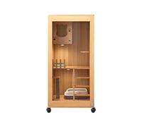 Pet Home Maison pour animaux de compagnie Cage pour chat en bois Villa pour animaux de compagnie Cage pour chat double couche Maison pour chat intérieure Panoramique Armoire pour chat fermée en verre