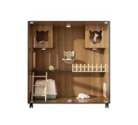 Pet Home Pet House Cage pour chat, nid pour chat domestique, villa pour chat, armoire pour chat en bois, chatterie intérieure, maison pour chat, maison pour chat à deux étages, villa pour chat très gr