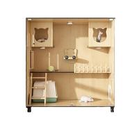 Pet Home Pet House Cage pour chat, nid pour chat domestique, villa pour chat, armoire pour chat en bois, chatterie intérieure, maison pour chat, maison pour chat à deux étages, villa pour chat très gr