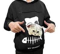 Pet Hoodies Pullover Sweatshirt Oversized Cat Hoodies Pet Holder Cat Dog Pouch Carriers Pet Kangaroo Sweatshirt Black S (Black Medium)
