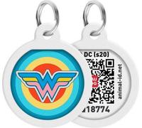 Pet ID Tag pour chien chat avec QR Passport Système global de recherche d'animaux perdus Digital ID chien Tag Wonder Woman 1