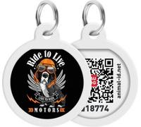 Pet ID Tag pour chien chat avec QR Passport Système global de recherche d'animaux perdus Digital ID Dog Tag Ride to Live