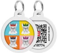 Pet ID Tag pour chien chat avec QR Passport Système global de recherche d'animaux perdus Digital ID Dog Tag French Bulldog