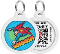 Pet ID Tag pour chien chat avec QR Passport Système global de recherche d'animaux perdus Digital ID Dog Tag Superman Flight