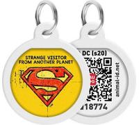 Pet ID Tag pour chien chat avec QR Passport Système global de recherche d'animaux perdus Digital ID Dog Tag Superman Vintage