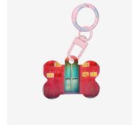 Pet ID Tags The Small Red Village House Médaille personnalisée pour chien et chat en acrylique en forme d'os Rose clair Taille M