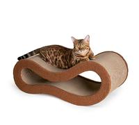 Pet JoJo Cloud Lounge - Griffoir réversible avec courbes naturelles pour griffer freestyle et soutien ergonomique, lit extra large pour chats de grande taille, carton de qualité supérieure et tissu