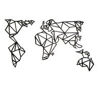 Pet-Jos Carte du monde - Décoration murale en bois Papillon - Art géométrique mural minimaliste